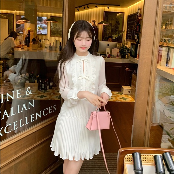 Self Portrait ruffled-bib flare mini dress - Picture 4 of 10